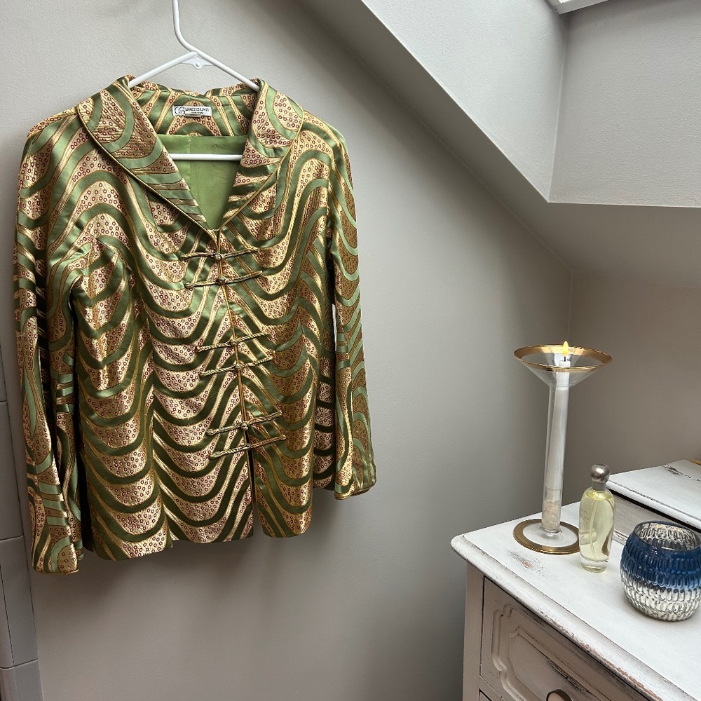 Grace Chuang 100% Silk Blazer Size Medium